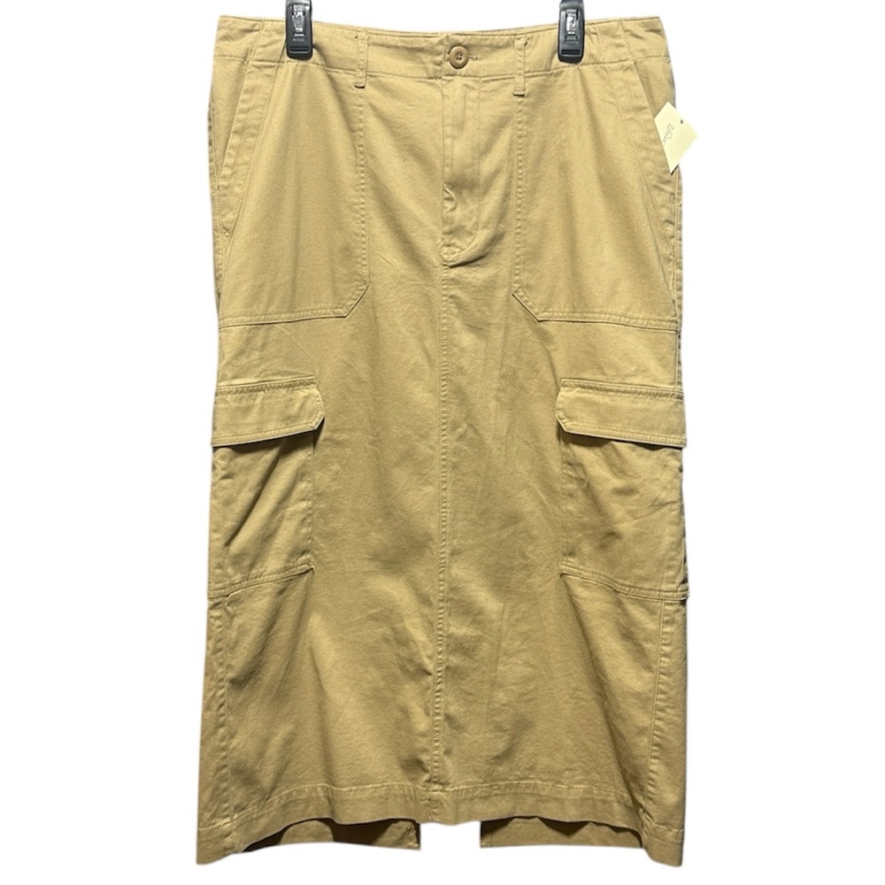 Tan Cargo Skirt soft cotton fabric